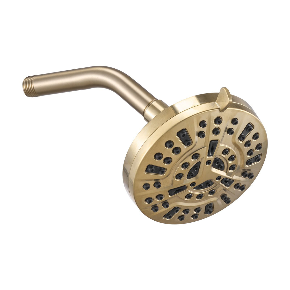 Tub and Shower Faucet Set, Complete with 127 mm Rainfall Shower Head and Bathtub Spout, 8-Setting Adjustable Spray, Single-Handle Tub Trim Kit with Brass Pressure Balancing Valve, Gold Finish