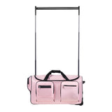Cable Management: VEVOR Dance Bag with Garment Rack, 736.6 mm Rolling Dance Duffel, with Wheels, USB Port, Height Adjustable Clothes Rack, Privacy Protection Curtain, Ideal for Travel and Competitions, Matte Pink