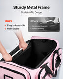 Cable Management: VEVOR Dance Bag with Garment Rack, 736.6 mm Rolling Dance Duffel, with Wheels, USB Port, Height Adjustable Clothes Rack, Privacy Protection Curtain, Ideal for Travel and Competitions, Matte Pink