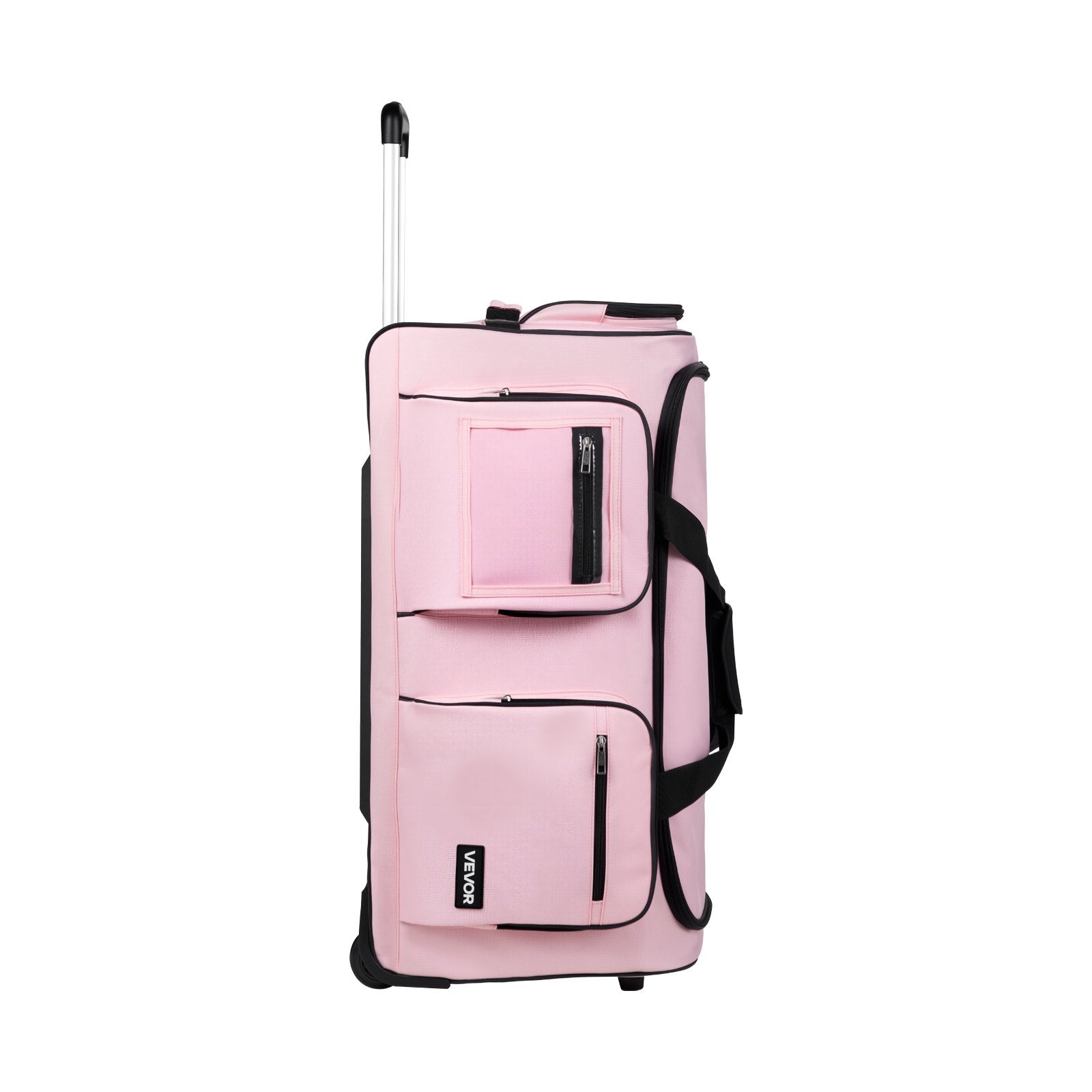 Cable Management: VEVOR Dance Bag with Garment Rack, 736.6 mm Rolling Dance Duffel, with Wheels, USB Port, Height Adjustable Clothes Rack, Privacy Protection Curtain, Ideal for Travel and Competitions, Matte Pink