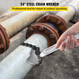 Greenhouses & Accessories: VEVOR 24 Inch Pipe Chain Wrench Heavy Duty 6.7 Inch Chain Wrench