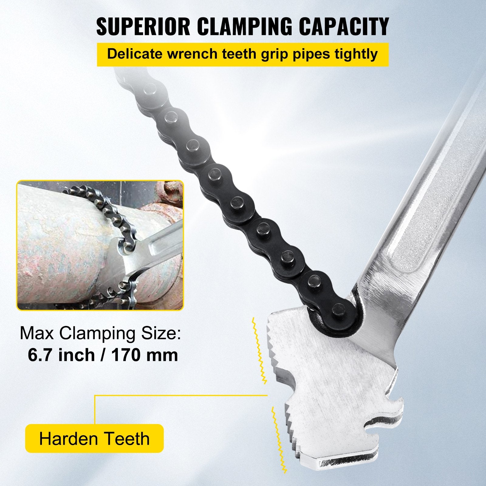Greenhouses & Accessories: VEVOR 24 Inch Pipe Chain Wrench Heavy Duty 6.7 Inch Chain Wrench