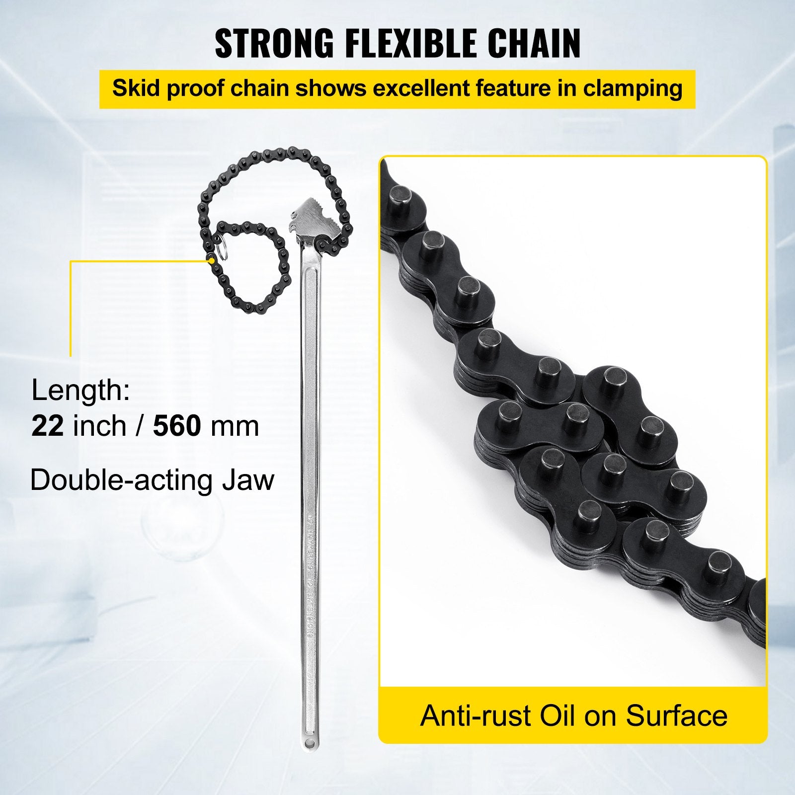 Greenhouses & Accessories: VEVOR 24 Inch Pipe Chain Wrench Heavy Duty 6.7 Inch Chain Wrench