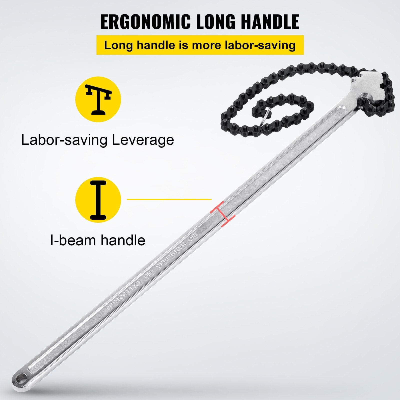 Greenhouses & Accessories: VEVOR 24 Inch Pipe Chain Wrench Heavy Duty 6.7 Inch Chain Wrench