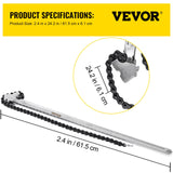 Greenhouses & Accessories: VEVOR 24 Inch Pipe Chain Wrench Heavy Duty 6.7 Inch Chain Wrench