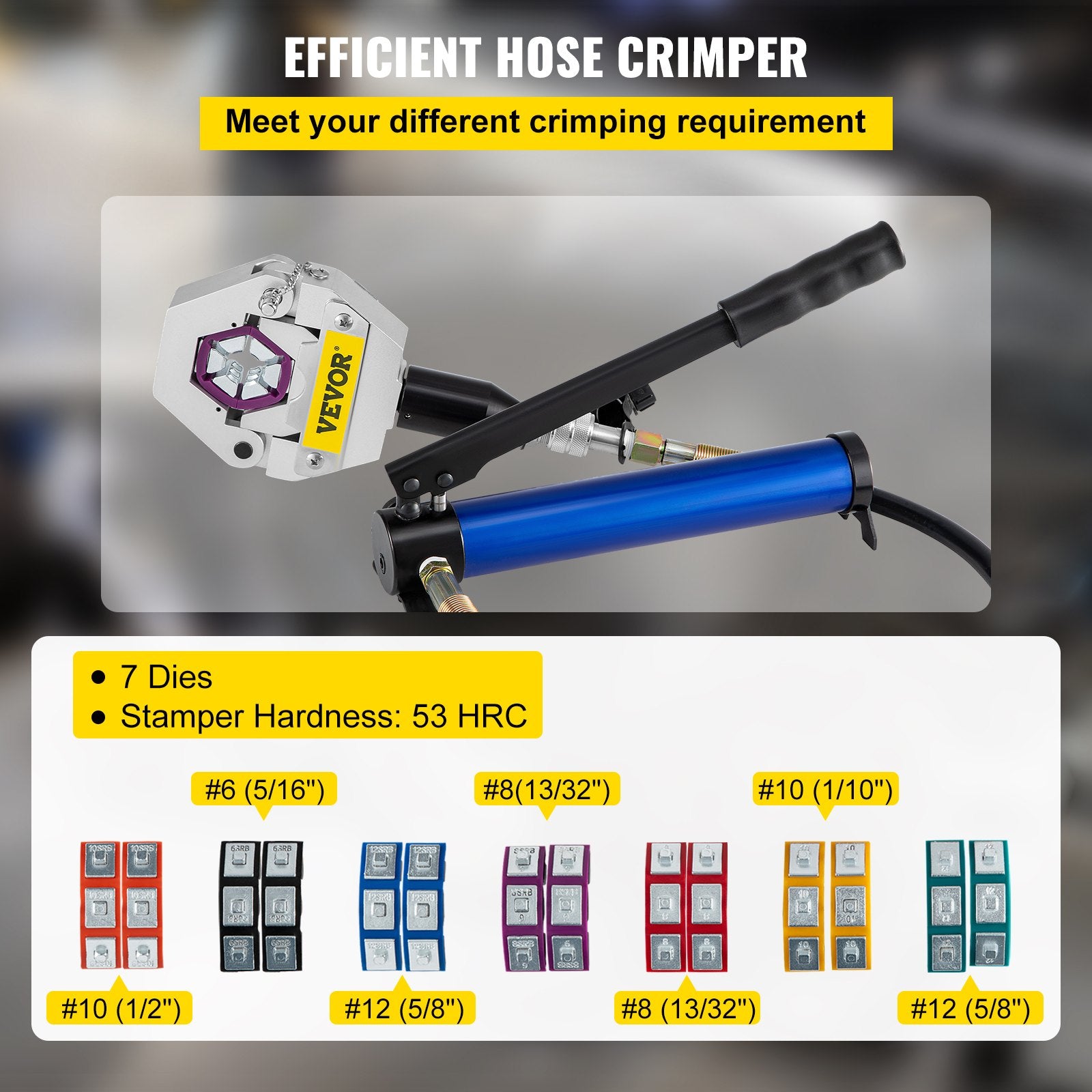 Pool Sweeps & Vacuums: Separable Hydraulic Hose Crimper 7 Dies With Aluminum Pump  A/C Air Condtioning Handheld Crimping Set