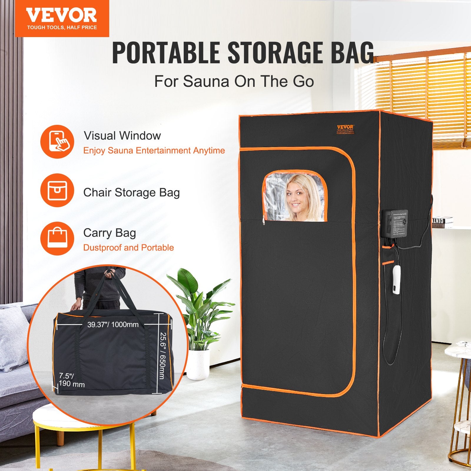 Wellness Accessories: VEVOR Sauna Tent Far Infrared 1400W Personal Home Spa Loss Weight Detox Therapy