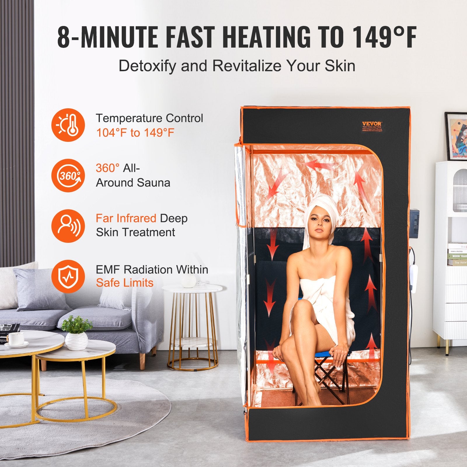 Wellness Accessories: VEVOR Sauna Tent Far Infrared 1400W Personal Home Spa Loss Weight Detox Therapy