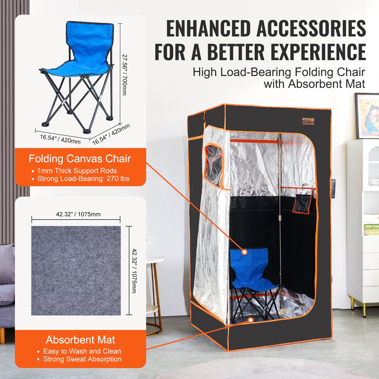 Wellness Accessories: VEVOR Sauna Tent Far Infrared 1400W Personal Home Spa Loss Weight Detox Therapy