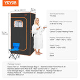 Wellness Accessories: VEVOR Sauna Tent Far Infrared 1400W Personal Home Spa Loss Weight Detox Therapy
