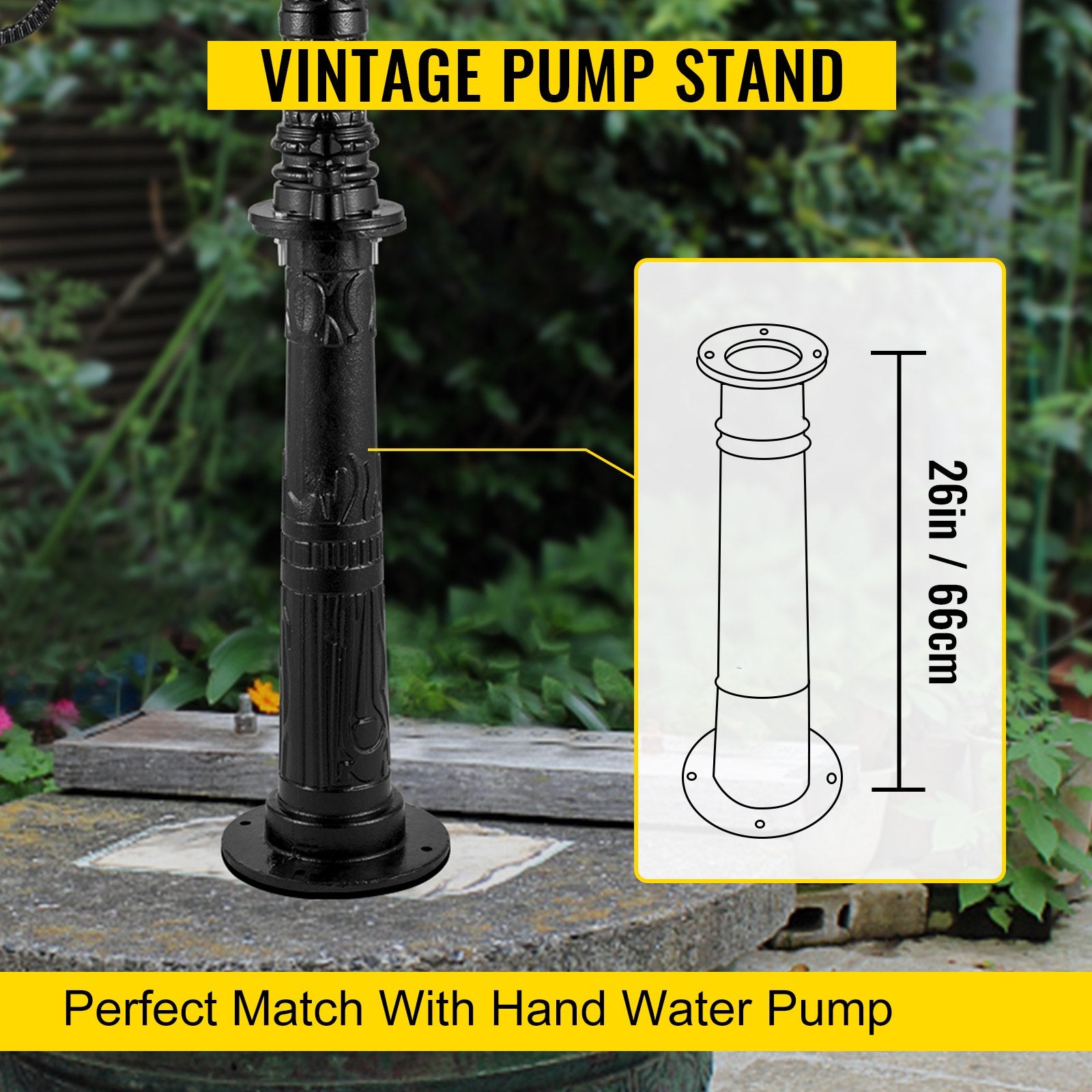 Basketball & Basketball Accessories: VEVOR Antique Hand Water Pump Stand Pitcher Pump Stand for Yard Garden Black