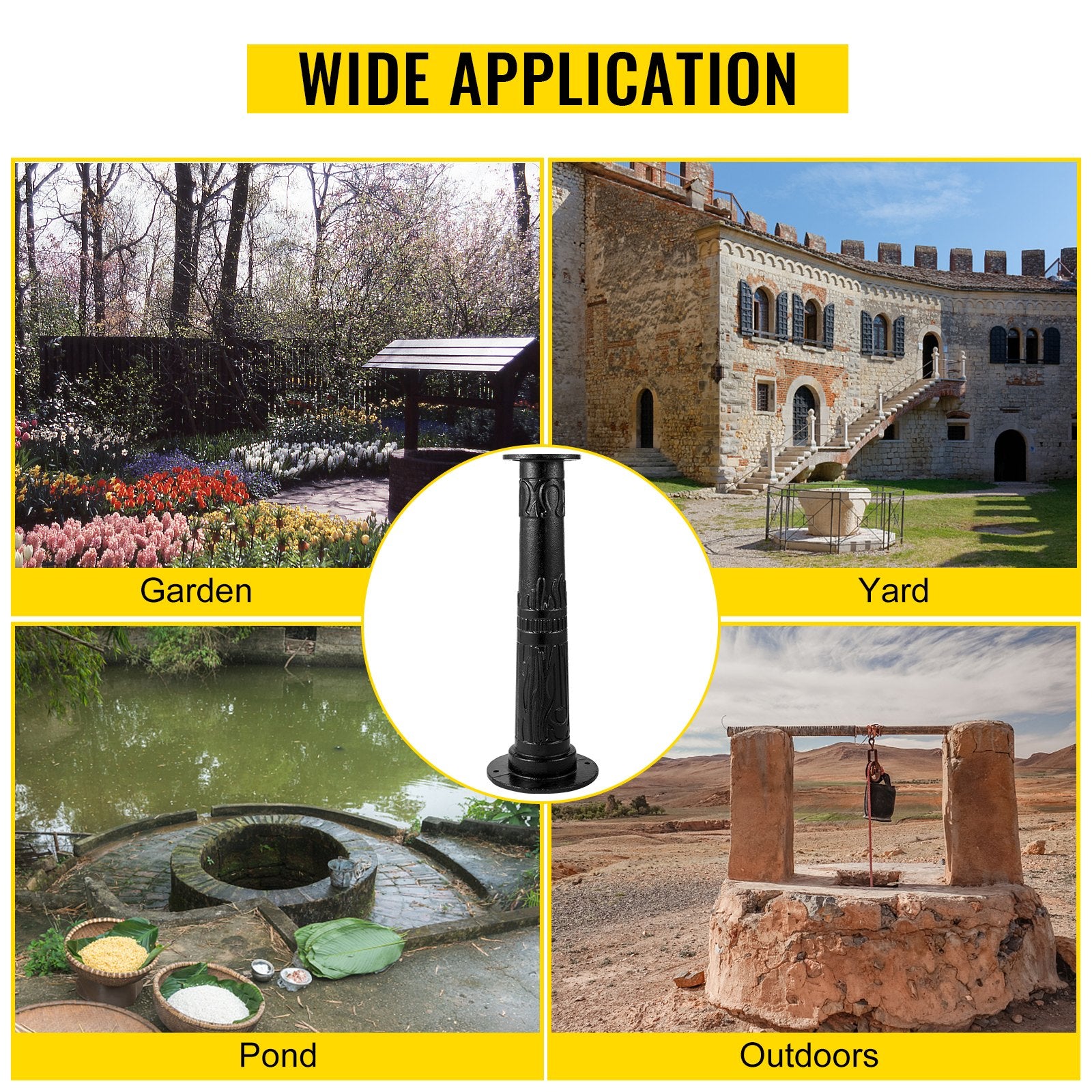 Basketball & Basketball Accessories: VEVOR Antique Hand Water Pump Stand Pitcher Pump Stand for Yard Garden Black