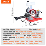 Saw Accessories: VEVOR Circular Saw Blade Sharpener, 370W Saw Blade Grinding with Water Injection, Water Injection Circular Saw Blade Sharpening & 6 Saw Centerings, 5-inch Grinding Wheel for Carbide Tipped Saw Blades