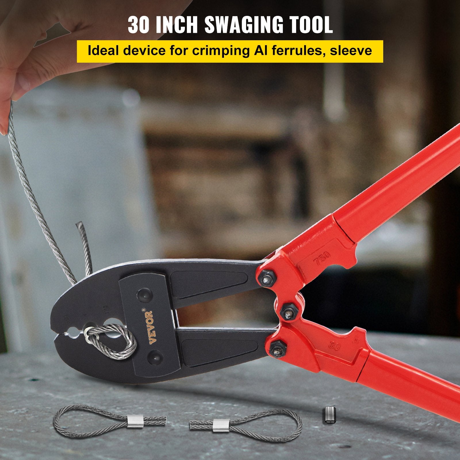 Kitchen & Bathroom DIY: 762mm/30" Hand Swager, Swaging Tool for 5/32", 1/4" and 5/16" Aluminum/Copper Sleeves