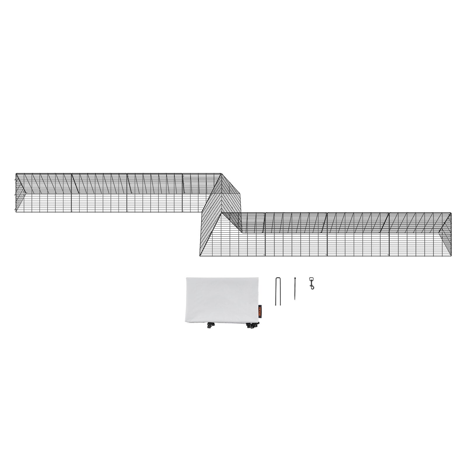 Small Animal Habitats & Cages: VEVOR Chicken Tunnels, 729 x 200 x 61.5cm(LxWxH) Chicken Tunnels for Yard, Portable Chicken Tunnels for Outside with Corner Frames, 2 Sets, Suitable for Chickens, Ducks, Rabbits