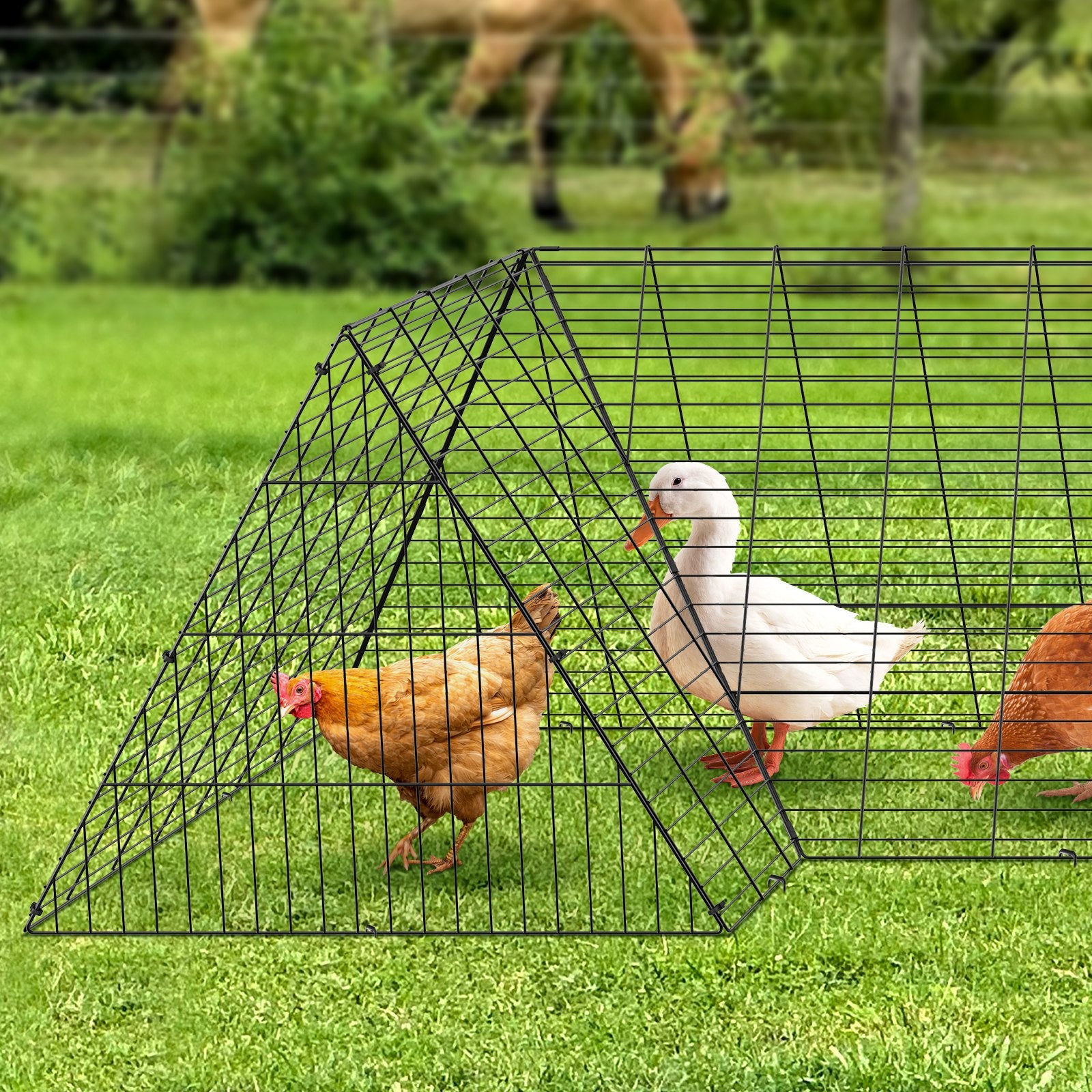 Coop & Hutch Accessories: VEVOR Chicken Tunnels, 400x100x61.5 cm(LxWxH) Chicken Tunnels for Yard, Portable Chicken Tunnels for Outside with Corner Frames, Chicken Coop Run, Suitable for Chickens, Ducks, Rabbits