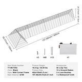 Coop & Hutch Accessories: VEVOR Chicken Tunnels, 400x100x61.5 cm(LxWxH) Chicken Tunnels for Yard, Portable Chicken Tunnels for Outside with Corner Frames, Chicken Coop Run, Suitable for Chickens, Ducks, Rabbits