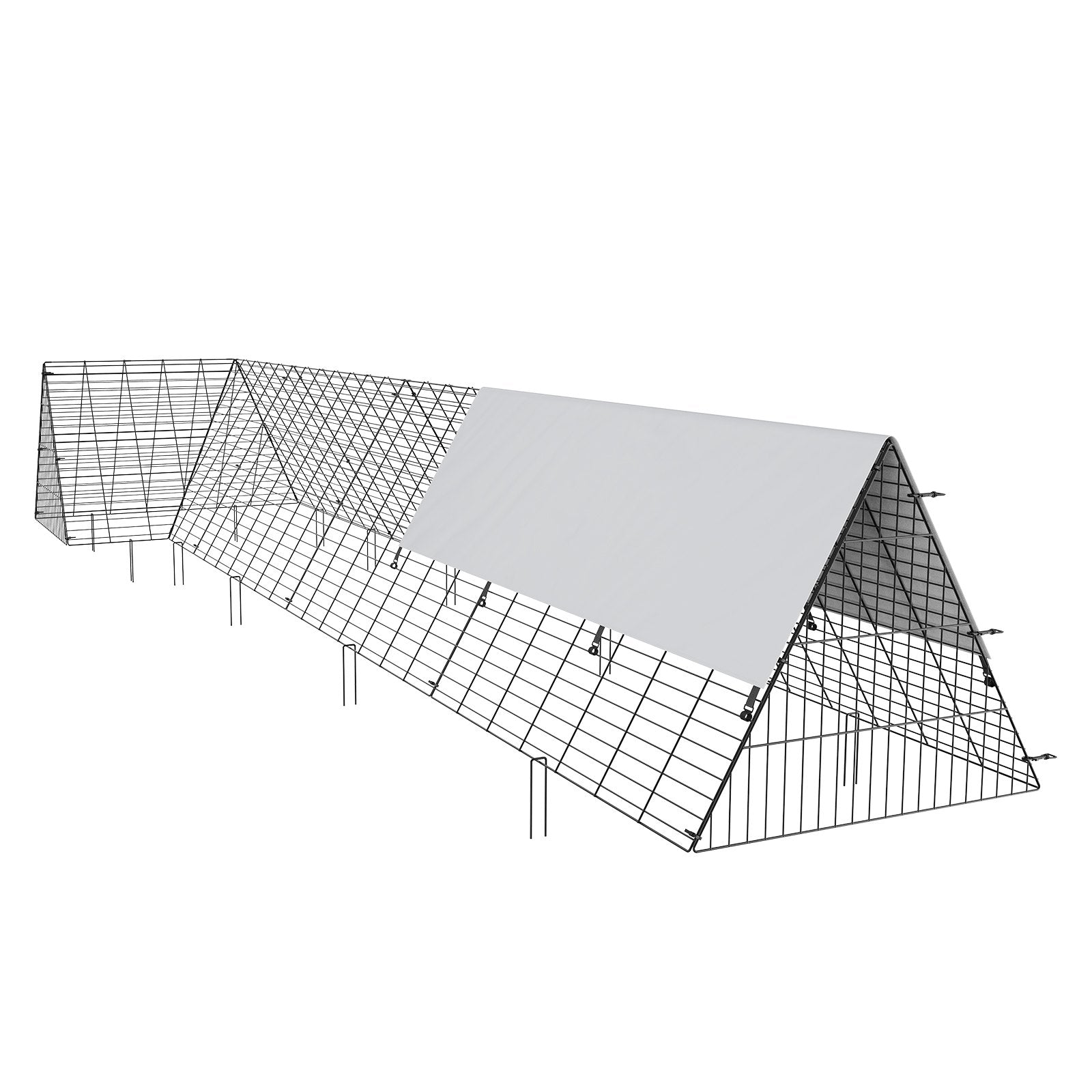 Coop & Hutch Accessories: VEVOR Chicken Tunnels, 400x100x61.5 cm(LxWxH) Chicken Tunnels for Yard, Portable Chicken Tunnels for Outside with Corner Frames, Chicken Coop Run, Suitable for Chickens, Ducks, Rabbits