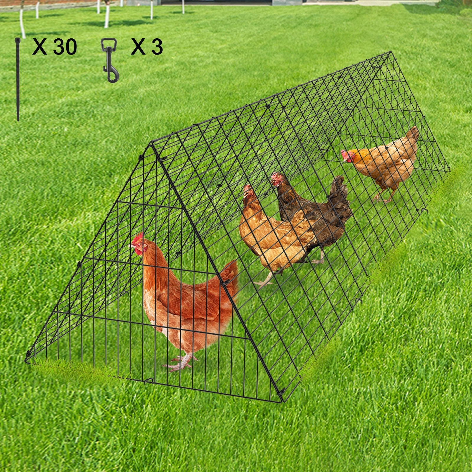 Coop & Hutch Accessories: VEVOR Chicken Tunnels, 300 x 71 x 61.5cm (LxWxH) Chicken Tunnels for Yard, Portable Chicken Tunnels for Outside Easy Installation, Chicken Coop Run, Suitable for Chickens, Ducks, Rabbits