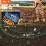Metal Detectors: VEVOR Metal Detector for Adults&Kids, 250mm, Professional Adjustable Higher Accuracy Gold Detector, IP68 Waterproof Coil with LCD Display 7 Modes Advanced DSP Chip, for Detecting Gold Treasure Hunting