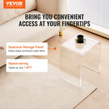 Side Tables: VEVOR Acrylic End Table, 2 pcs C-Shaped Lucite Side Tables, Clear Acrylic Side Table for Drink, Food, Snack used in Living Room, Bedroom, and Study