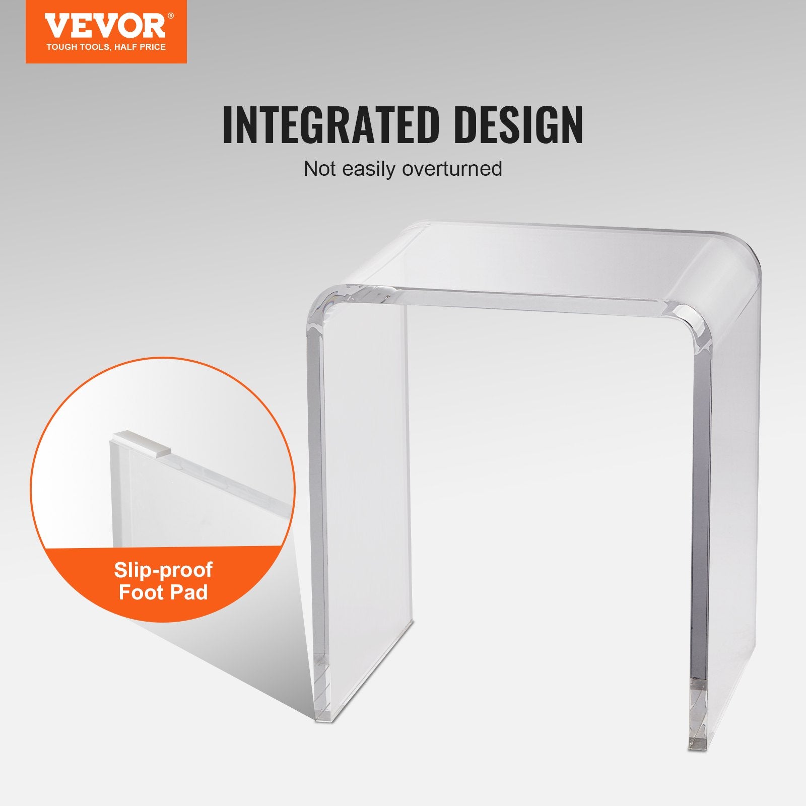 Side Tables: VEVOR Acrylic End Table, 2 pcs C-Shaped Lucite Side Tables, Clear Acrylic Side Table for Drink, Food, Snack used in Living Room, Bedroom, and Study