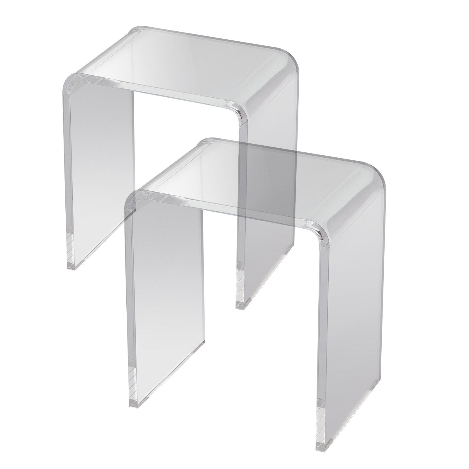 Side Tables: VEVOR Acrylic End Table, 2 pcs C-Shaped Lucite Side Tables, Clear Acrylic Side Table for Drink, Food, Snack used in Living Room, Bedroom, and Study