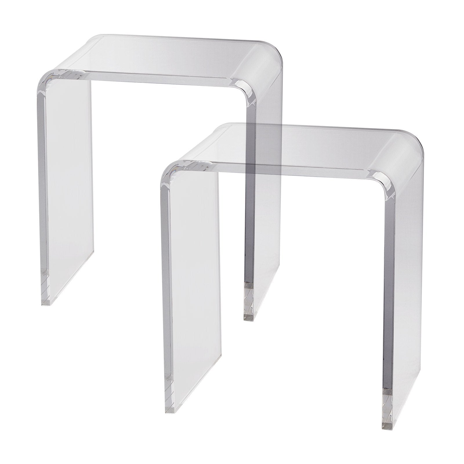 Side Tables: VEVOR Acrylic End Table, 2 pcs C-Shaped Lucite Side Tables, Clear Acrylic Side Table for Drink, Food, Snack used in Living Room, Bedroom, and Study