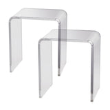 Side Tables: VEVOR Acrylic End Table, 2 pcs C-Shaped Lucite Side Tables, Clear Acrylic Side Table for Drink, Food, Snack used in Living Room, Bedroom, and Study