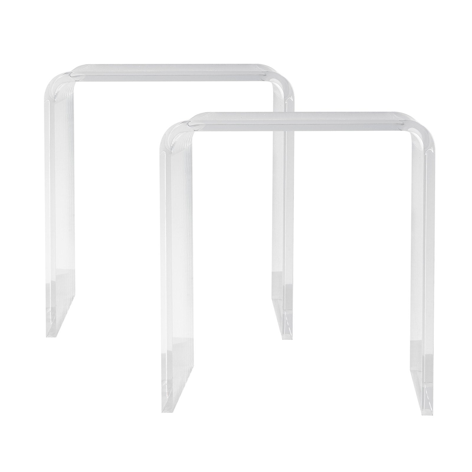 Side Tables: VEVOR Acrylic End Table, 2 pcs C-Shaped Lucite Side Tables, Clear Acrylic Side Table for Drink, Food, Snack used in Living Room, Bedroom, and Study