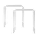 Side Tables: VEVOR Acrylic End Table, 2 pcs C-Shaped Lucite Side Tables, Clear Acrylic Side Table for Drink, Food, Snack used in Living Room, Bedroom, and Study