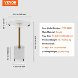 Basketball & Basketball Accessories: VEVOR Clear Acrylic End Table, Acrylic Side Table with a Solid Base, 11.9 x 11.9 inch Round Tabletop, 21.4 inch High, for Coffee, Drink, Food, Snack used in Living Room, Bedroom, and Study