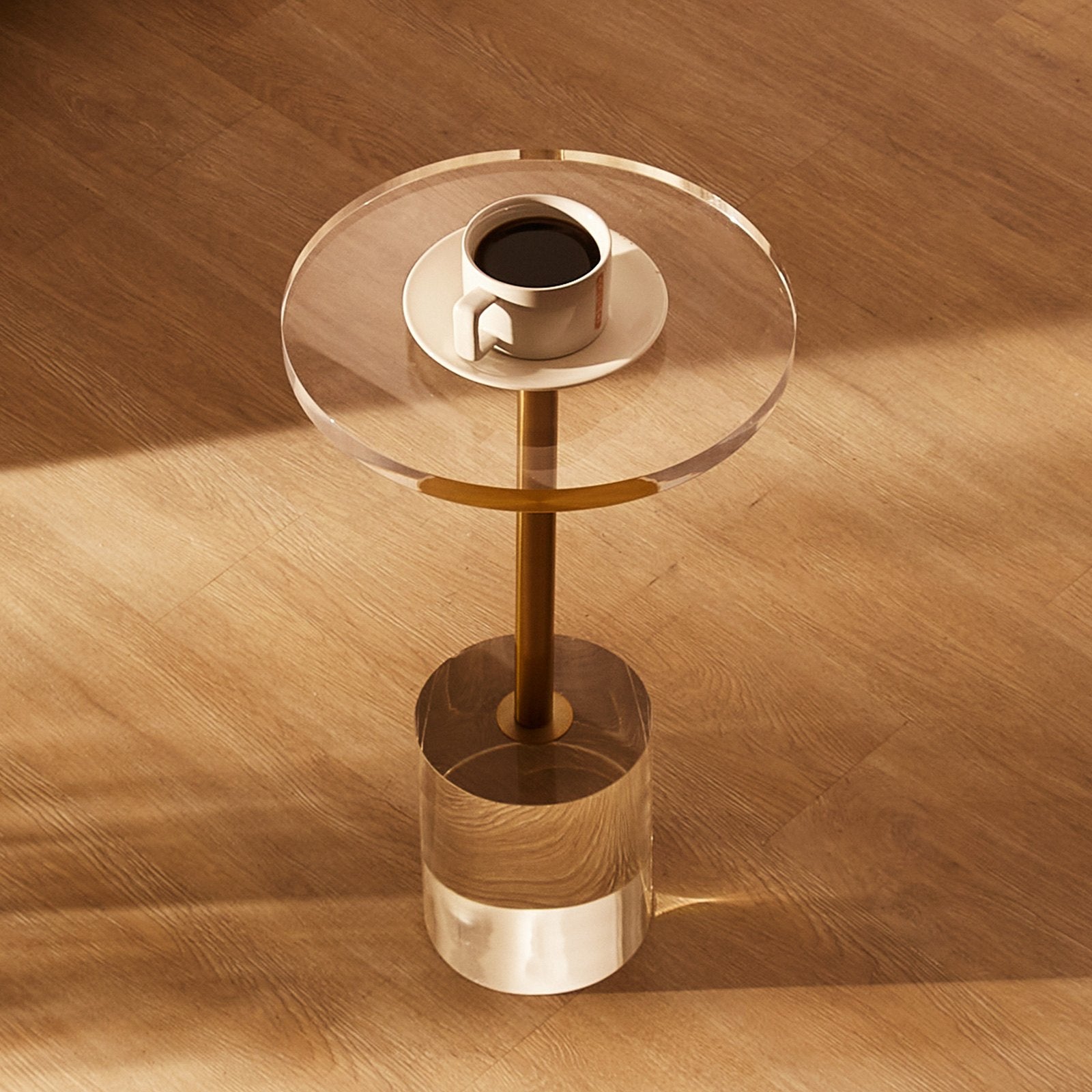 Basketball & Basketball Accessories: VEVOR Clear Acrylic End Table, Acrylic Side Table with a Solid Base, 11.9 x 11.9 inch Round Tabletop, 21.4 inch High, for Coffee, Drink, Food, Snack used in Living Room, Bedroom, and Study