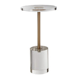 Basketball & Basketball Accessories: VEVOR Clear Acrylic End Table, Acrylic Side Table with a Solid Base, 11.9 x 11.9 inch Round Tabletop, 21.4 inch High, for Coffee, Drink, Food, Snack used in Living Room, Bedroom, and Study