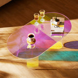 Side Tables: VEVOR Acrylic Coffee Table, Iridescent Acrylic End Table, 13.8 inch high Colorful Acrylic Side Table, for Coffee, Drink, Food, Snack used in Living Room, Courtyard, Terrace