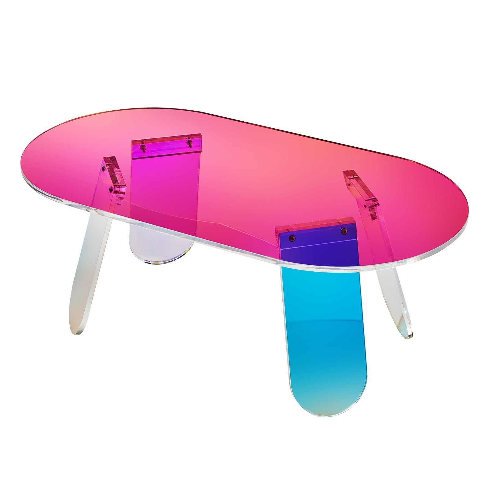 Side Tables: VEVOR Acrylic Coffee Table, Iridescent Acrylic End Table, 13.8 inch high Colorful Acrylic Side Table, for Coffee, Drink, Food, Snack used in Living Room, Courtyard, Terrace