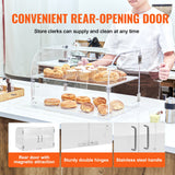 Food Storage: VEVOR Pastry Display Case, 2-Tier Commercial Countertop Bakery Display Case, Acrylic Display Box with Rear Door Access & Removable Shelves, Keep Fresh for Donut Bagels Cake Cookie