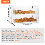 Food Storage: VEVOR Pastry Display Case, 2-Tier Commercial Countertop Bakery Display Case, Acrylic Display Box with Rear Door Access & Removable Shelves, Keep Fresh for Donut Bagels Cake Cookie