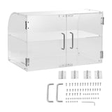 Food Storage: VEVOR Pastry Display Case, 2-Tier Commercial Countertop Bakery Display Case, Acrylic Display Box with Rear Door Access & Removable Shelves, Keep Fresh for Donut Bagels Cake Cookie
