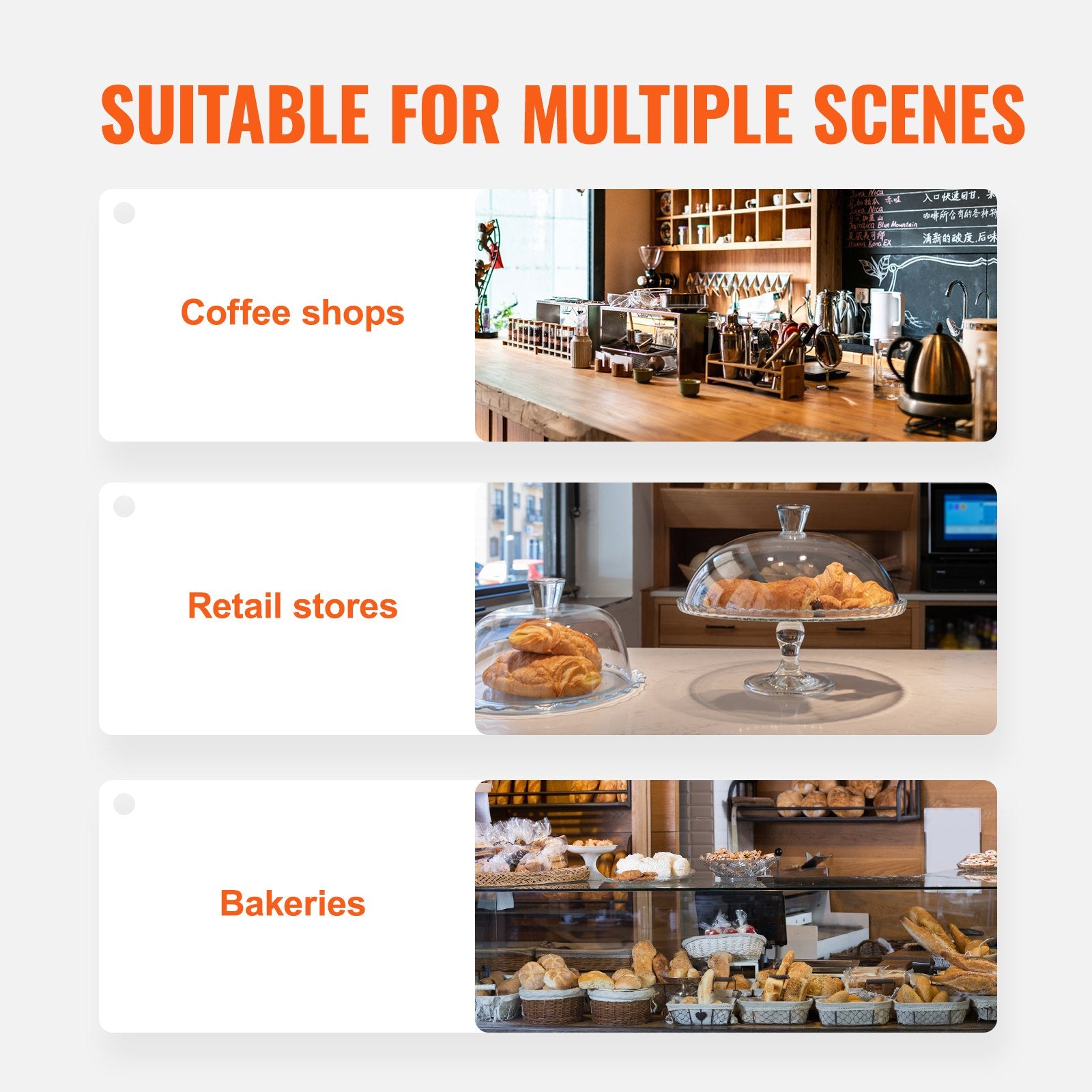 Food Storage: VEVOR Pastry Display Case, 2-Tier Commercial Countertop Bakery Display Case, Acrylic Display Box with Rear Door Access & Removable Shelves, Keep Fresh for Donut Bagels Cake Cookie