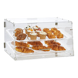 Food Storage: VEVOR Pastry Display Case, 2-Tier Commercial Countertop Bakery Display Case, Acrylic Display Box with Rear Door Access & Removable Shelves, Keep Fresh for Donut Bagels Cake Cookie