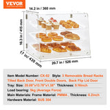 Food Storage: VEVOR Pastry Display Case, 3-Tier Commercial Countertop Bakery Display Case, Acrylic Display Box with Rear Door Access & Removable Shelves, Keep Fresh for Donut Bagels Cake Cookie
