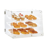 Food Storage: VEVOR Pastry Display Case, 3-Tier Commercial Countertop Bakery Display Case, Acrylic Display Box with Rear Door Access & Removable Shelves, Keep Fresh for Donut Bagels Cake Cookie