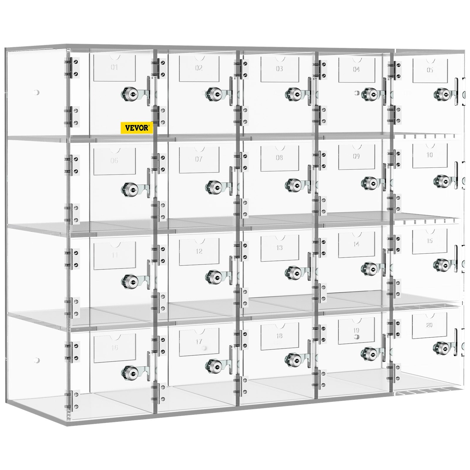 Storage Cabinets & Lockers: VEVOR Acrylic Cell Phone Locker Box Storage Cabinet Pocket w/Keys 20 Slots Clear