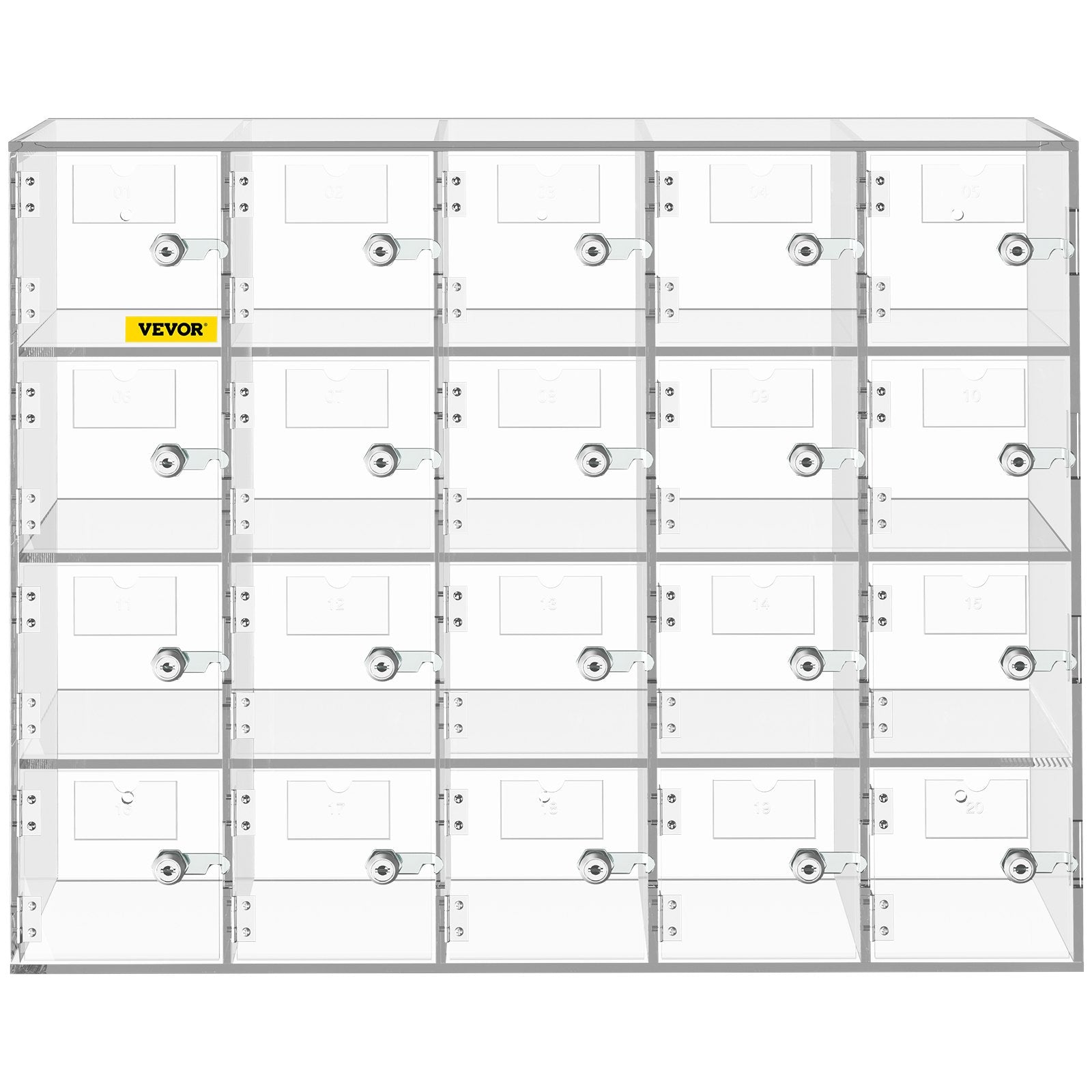 Storage Cabinets & Lockers: VEVOR Acrylic Cell Phone Locker Box Storage Cabinet Pocket w/Keys 20 Slots Clear