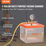 Vacuums: VEVOR 2 Gallon Vacuum Chamber, Upgraded Multipurpose Acrylic Vacuum Degassing Chamber, Transparent Vacuum Chamber, for Resin Degassing, Silica Gel Degassing, Gypsum Degassing and Vacuum Extraction