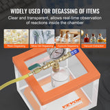 Vacuums: VEVOR 2 Gallon Vacuum Chamber, Upgraded Multipurpose Acrylic Vacuum Degassing Chamber, Transparent Vacuum Chamber, for Resin Degassing, Silica Gel Degassing, Gypsum Degassing and Vacuum Extraction