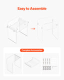 Bedside Tables: VEVOR Acrylic Side Table, 2 Tiers Clear Bedside Table with Storage Shelf, Modern Rectangle Acrylic End Desk, Transparent Thick Nightstand for Bedroom, Living Room, Study, 30 x 40 x 50 cm (Clear)