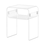 Bedside Tables: VEVOR Acrylic Side Table, 2 Tiers Clear Bedside Table with Storage Shelf, Modern Rectangle Acrylic End Desk, Transparent Thick Nightstand for Bedroom, Living Room, Study, 30 x 40 x 50 cm (Clear)