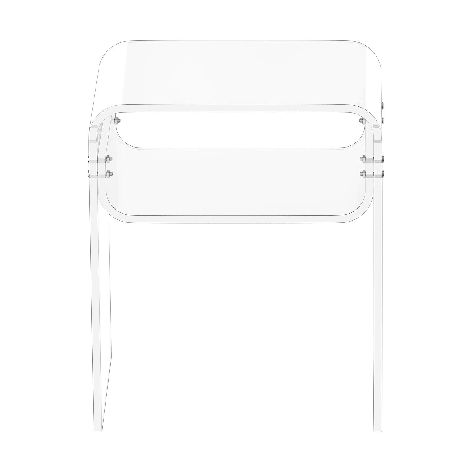 Bedside Tables: VEVOR Acrylic Side Table, 2 Tiers Clear Bedside Table with Storage Shelf, Modern Rectangle Acrylic End Desk, Transparent Thick Nightstand for Bedroom, Living Room, Study, 30 x 40 x 50 cm (Clear)